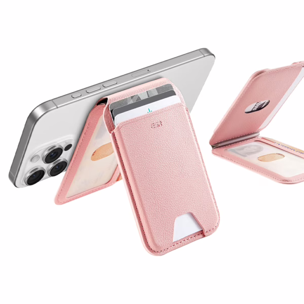 ESR รุ่น Aura Wallet Stand (HaloLock) - ที่เก็บบัตรติดหลังมือถือ - สี Pink