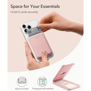 ESR รุ่น Aura Wallet Stand (HaloLock) - ที่เก็บบัตรติดหลังมือถือ - สี Pink