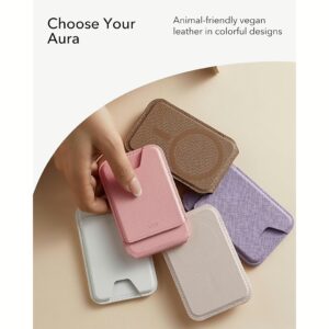 ESR รุ่น Aura Wallet Stand (HaloLock) - ที่เก็บบัตรติดหลังมือถือ - สี Pink