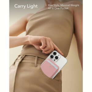 ESR รุ่น Aura Wallet Stand (HaloLock) - ที่เก็บบัตรติดหลังมือถือ - สี Pink