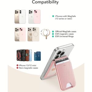 ESR รุ่น Aura Wallet Stand (HaloLock) - ที่เก็บบัตรติดหลังมือถือ - สี Pink