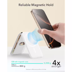 ESR รุ่น Aura Wallet Stand (HaloLock) - ที่เก็บบัตรติดหลังมือถือ - สี Bright White
