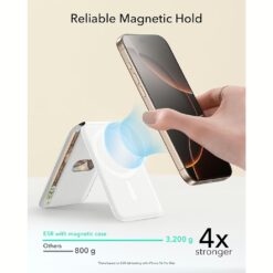 ESR รุ่น Aura Wallet Stand (HaloLock) - ที่เก็บบัตรติดหลังมือถือ - สี Bright White