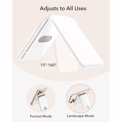 ESR รุ่น Aura Wallet Stand (HaloLock) - ที่เก็บบัตรติดหลังมือถือ - สี Bright White