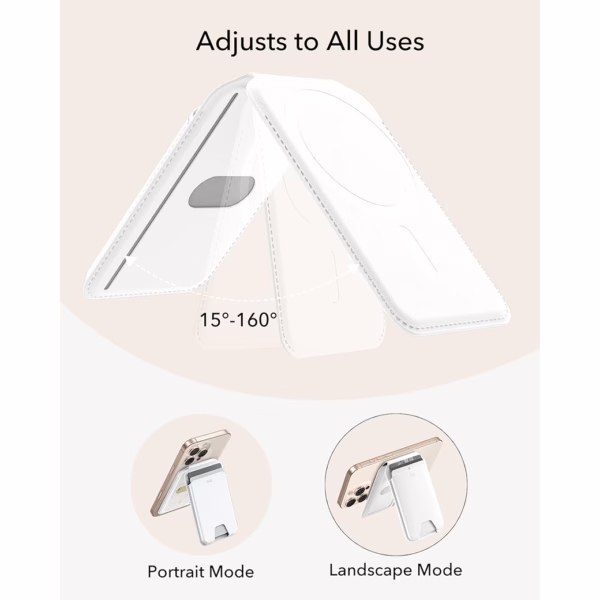 ESR รุ่น Aura Wallet Stand (HaloLock) - ที่เก็บบัตรติดหลังมือถือ - สี Bright White