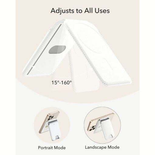 ESR รุ่น Aura Wallet Stand (HaloLock) - ที่เก็บบัตรติดหลังมือถือ - สี Bright White - Image 3