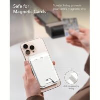 ESR รุ่น Aura Wallet Stand (HaloLock) - ที่เก็บบัตรติดหลังมือถือ - สี Bright White