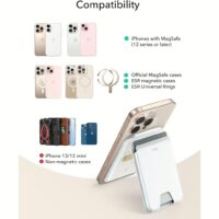 ESR รุ่น Aura Wallet Stand (HaloLock) - ที่เก็บบัตรติดหลังมือถือ - สี Bright White