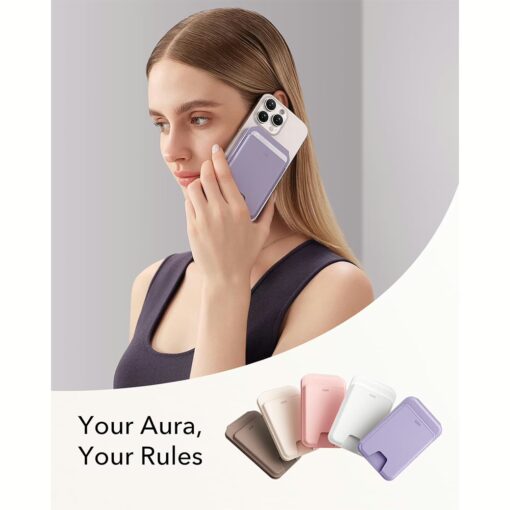 ESR รุ่น Aura Wallet Stand (HaloLock) - ที่เก็บบัตรติดหลังมือถือ - สี Lavender - Image 2