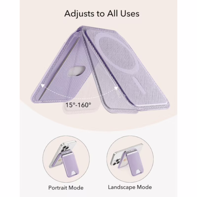 ESR รุ่น Aura Wallet Stand (HaloLock) - ที่เก็บบัตรติดหลังมือถือ - สี Lavender