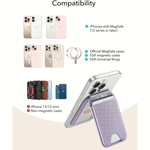 ESR รุ่น Aura Wallet Stand (HaloLock) - ที่เก็บบัตรติดหลังมือถือ - สี Lavender - Image 9