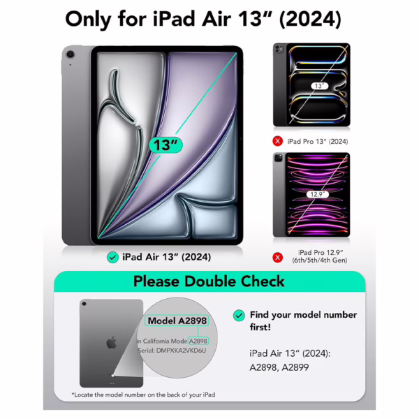 ESR รุ่น Rebound Magnetic Case - เคส iPad Air 13" (2025/2024), iPad Pro 12.9" (6th-4th Gen) - สี Forest Green
