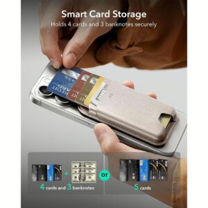 ESR รุ่น Magnetic Wallet Boost (HaloLock) - ที่เก็บบัตรติดหลังมือถือ - สี Desert Titanium