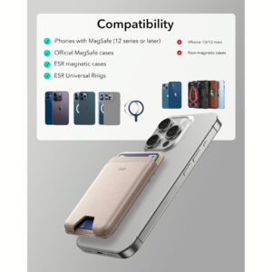 ESR รุ่น Magnetic Wallet Boost (HaloLock) - ที่เก็บบัตรติดหลังมือถือ - สี Desert Titanium