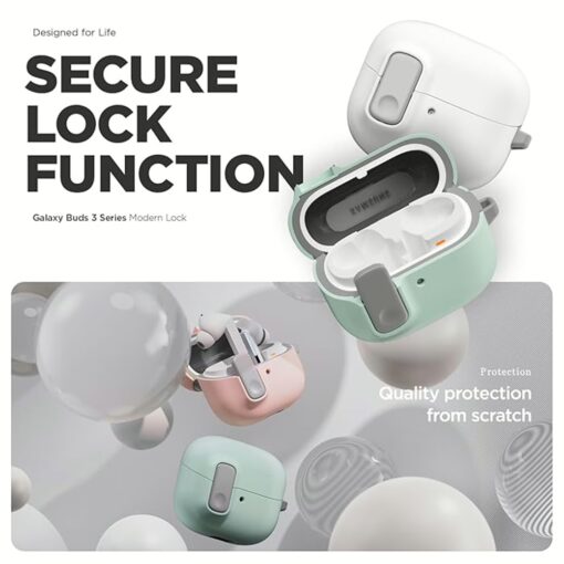VRS รุ่น Modern Lock - เคส Galaxy Buds 3/ 3 Pro - สี SandStone-Gray - Image 3