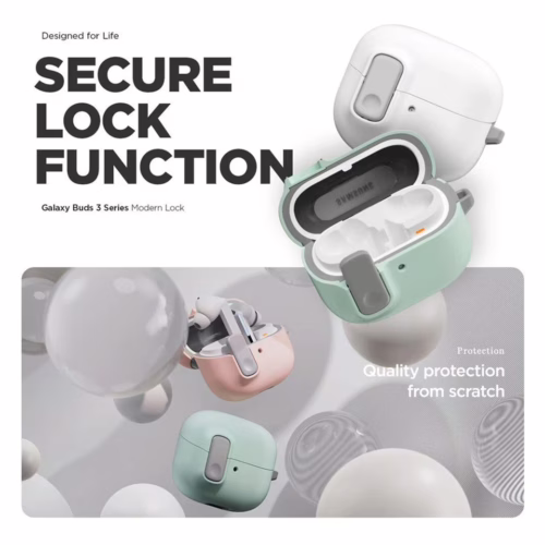 VRS รุ่น Modern Lock - เคส Galaxy Buds 3/ 3 Pro - สี Metal Black