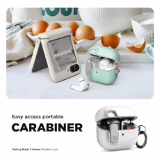 VRS รุ่น Modern Lock - เคส Galaxy Buds 3/ 3 Pro - สี Metal Black