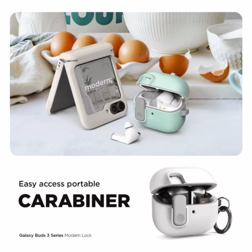 VRS รุ่น Modern Lock - เคส Galaxy Buds 3/ 3 Pro - สี Metal Black
