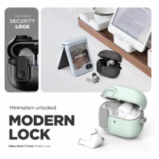 VRS รุ่น Modern Lock - เคส Galaxy Buds 3/ 3 Pro - สี Metal Black