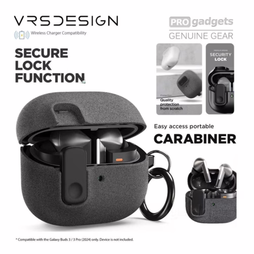 VRS รุ่น Modern Lock - เคส Galaxy Buds 3/ 3 Pro - สี Metal Black