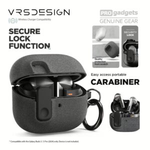 VRS รุ่น Modern Lock - เคส Galaxy Buds 3/ 3 Pro - สี Metal Black