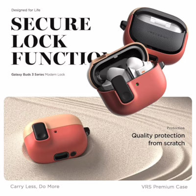 VRS รุ่น Modern Lock - เคส Galaxy Buds 3/ 3 Pro - สี Peach/Coral