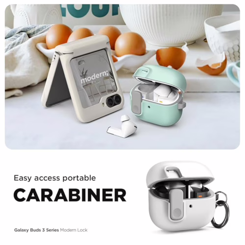 VRS รุ่น Modern Lock - เคส Galaxy Buds 3/ 3 Pro - สี Peach/Coral
