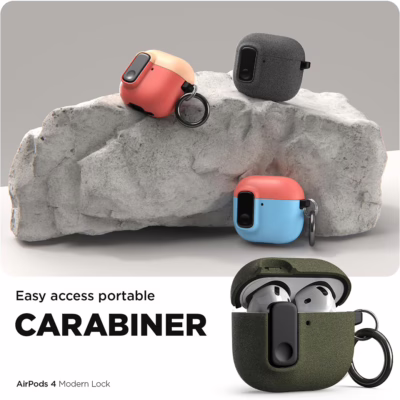 VRS รุ่น Modern Lock - เคส Airpods 4 - สี Coral/Capri