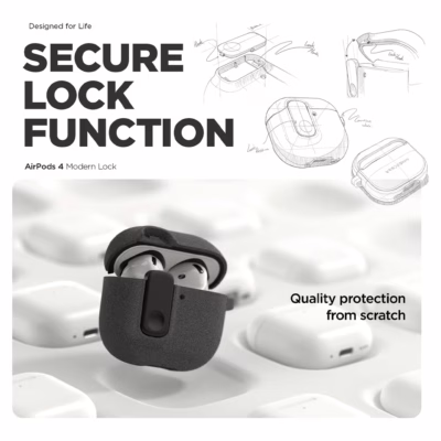 VRS รุ่น Modern Lock - เคส Airpods 4 - สี Coral/Capri