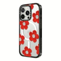 Casetify รุ่น Impact Case with Magnetic - เคส iPhone 16 Pro Max - สี Crochet Flowers Red