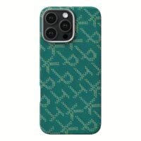 Pitaka รุ่น PTK Monogram (Tactile Woven) - เคส iPhone 16 Pro - สี Green/Gold
