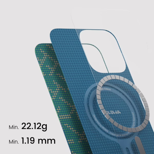 Pitaka รุ่น PTK Monogram (Tactile Woven) - เคส iPhone 16 Pro - สี Green/Gold
