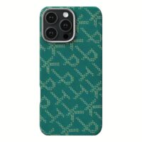 Pitaka รุ่น PTK Monogram (Tactile Woven) - เคส iPhone 16 Pro Max - สี Green/Gold