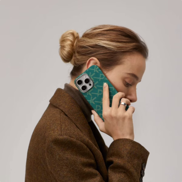 Pitaka รุ่น PTK Monogram (Tactile Woven) - เคส iPhone 16 Pro Max - สี Green/Gold