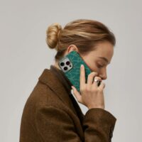 Pitaka รุ่น PTK Monogram (Tactile Woven) - เคส iPhone 16 Pro Max - สี Green/Gold