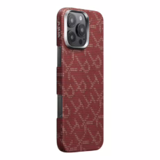 Pitaka รุ่น PTK Monogram (Tactile Woven) - เคส iPhone 16 Pro Max - สี Red/Gold