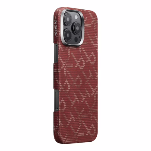 Pitaka รุ่น PTK Monogram (Tactile Woven) - เคส iPhone 16 Pro Max - สี Red/Gold