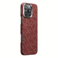 Pitaka รุ่น PTK Monogram (Tactile Woven) - เคส iPhone 16 Pro Max - สี Red/Gold
