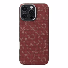 Pitaka รุ่น PTK Monogram (Tactile Woven) - เคส iPhone 16 Pro Max - สี Red/Gold