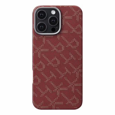 Pitaka รุ่น PTK Monogram (Tactile Woven) - เคส iPhone 16 Pro Max - สี Red/Gold