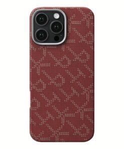 Pitaka รุ่น PTK Monogram (Tactile Woven) - เคส iPhone 16 Pro Max - สี Red/Gold