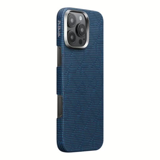 Pitaka รุ่น PTK Monogram (Tactile Woven) - เคส iPhone 16 Pro - สี Dark Blue - Image 2