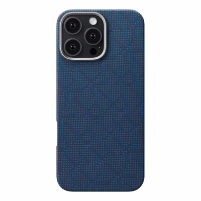 Pitaka รุ่น PTK Monogram (Tactile Woven) - เคส iPhone 16 Pro - สี Dark Blue