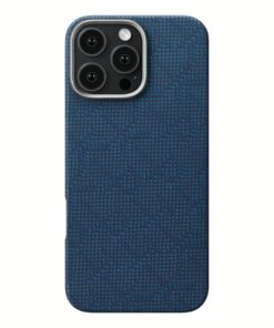 Pitaka รุ่น PTK Monogram (Tactile Woven) - เคส iPhone 16 Pro Max - สี Dark Blue
