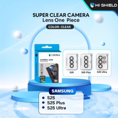 Hishield รุ่น Super Clear Real glass - กระจกเลนส์กล้อง Galaxy S25 Ultra - สี Clear