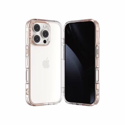 Ples รุ่น Lepi Air Layer TwoFace - เคส iPhone 16 Pro Max - สี Chestnut Pearl/Transparent