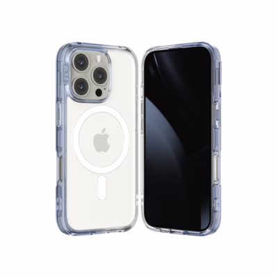 Ples รุ่น Lepi Air Layer TwoFace (Magnetic) - เคส iPhone 16 Pro Max - สี Cashmere Blue/Transparent