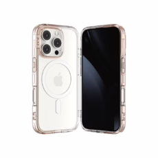 Ples รุ่น Lepi Air Layer TwoFace (Magnetic) - เคส iPhone 16 Pro - สี Chestnut Pearl/Transparent