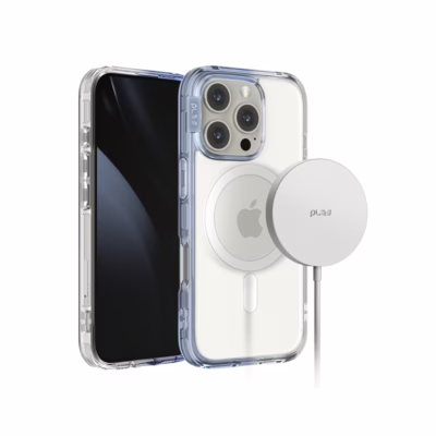 Ples รุ่น Lepi Air Layer TwoFace (Magnetic) - เคส iPhone 16 Pro Max - สี Cashmere Blue/Transparent