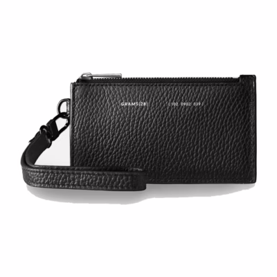GRAMS(28) รุ่น 102 Zip Cardholder - กระเป๋าสตางค์ - สี Pebbled Black